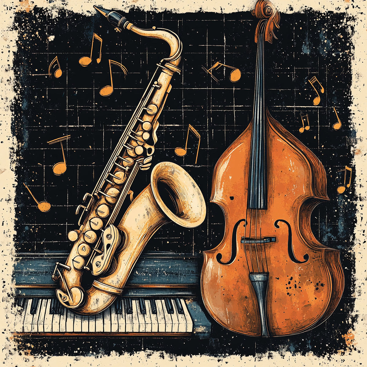 No. 01 – Music & Jazz collection, square design by SubliLux