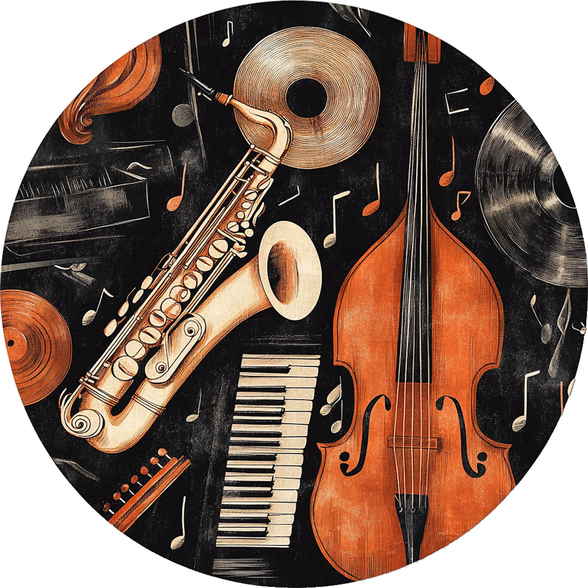 No. 01 – Music & Jazz collection, round design by SubliLux