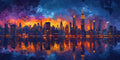 No. 02 – Night Skylines collection, rectangular 2:1 design by SubliLux