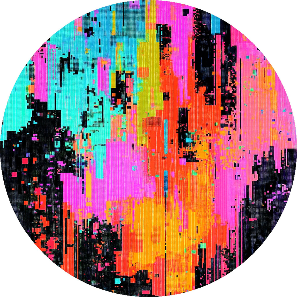 N. 05 – AI Glitch Art, tondo