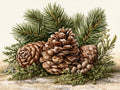 Abete e pigne – Natale, rettangolare 4:3