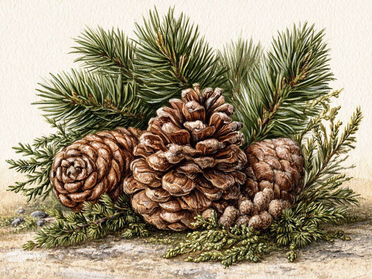 Abete e pigne – Natale, rettangolare 4:3