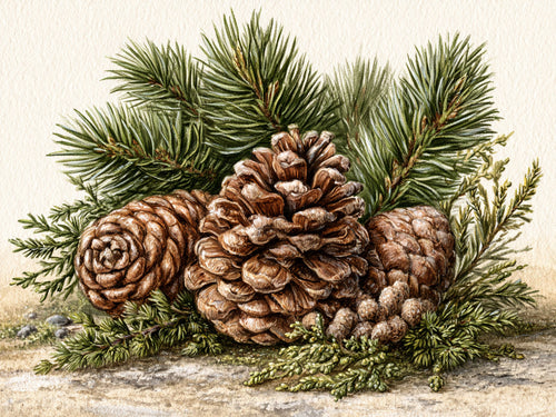 Abete e pigne – Natale, rettangolare 4:3