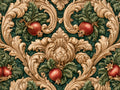 Gold & Green Damask – Christmas collection, rectangular 4:3 design by SubliLux