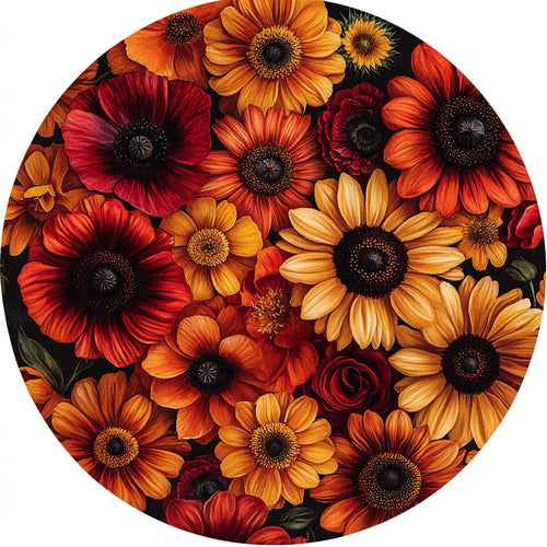 Sunflowers – Flowers collection, round design by SubliLux