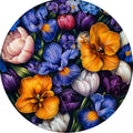 Irises & Tulips – Flowers collection, round design by SubliLux