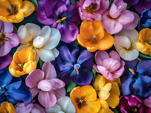 Irises & Tulips – Flowers collection, rectangular 4:3 design by SubliLux