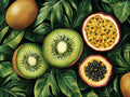 Kiwi & Passion Fruit – Fruit collection, rectangular 4:3 design by SubliLux