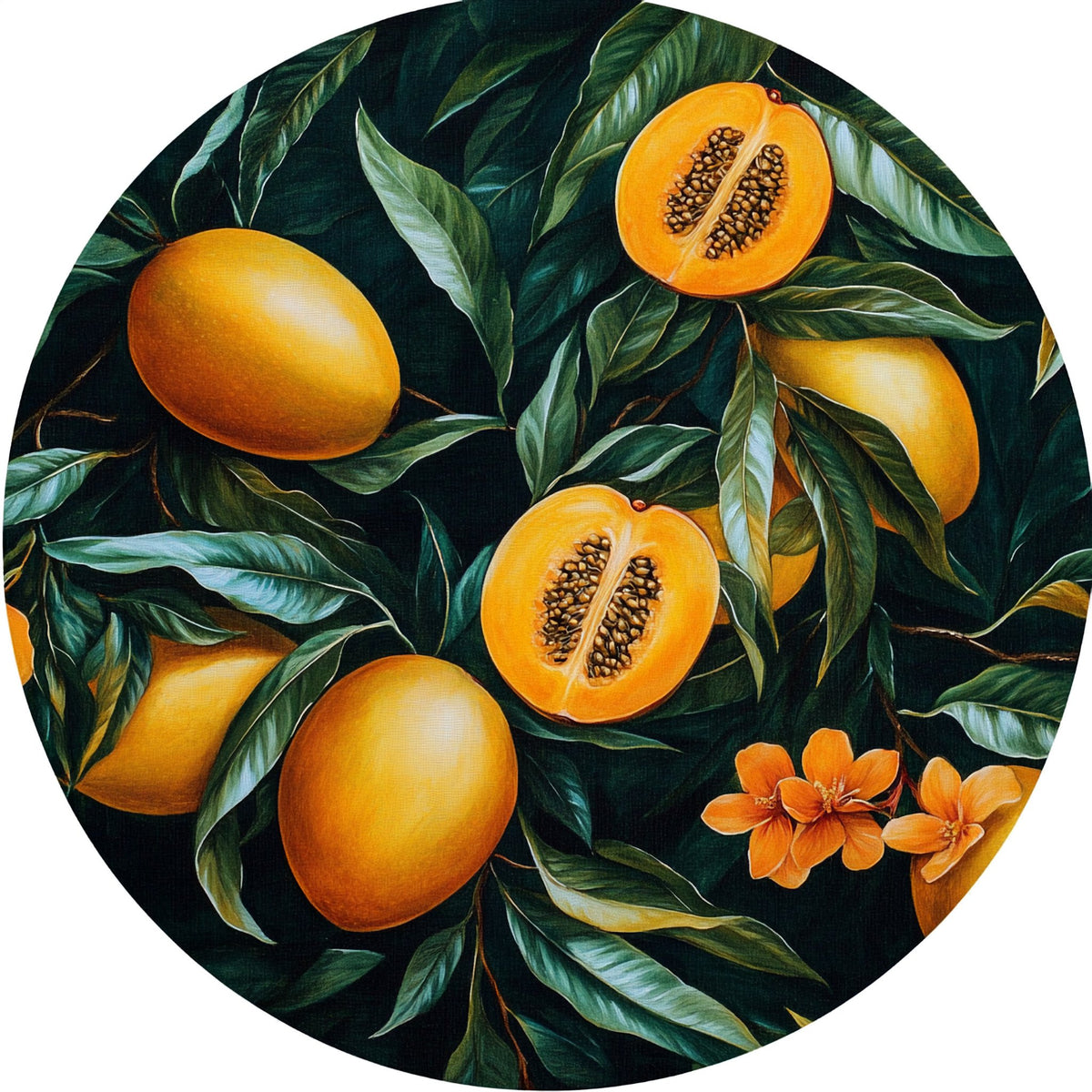 Mango papaya – Frutta, tondo