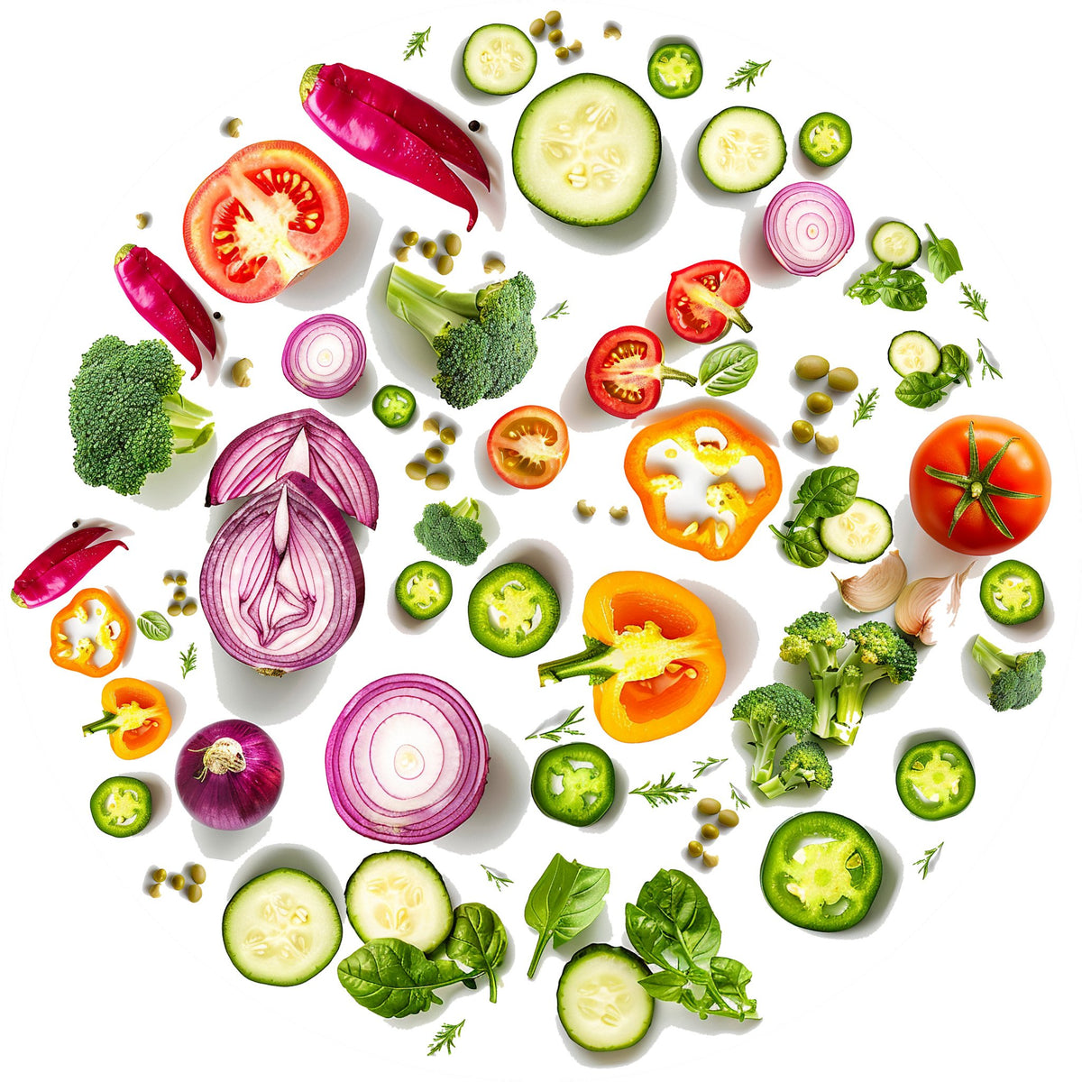 Tondo verdure – Aromatiche e Verdure, tondo