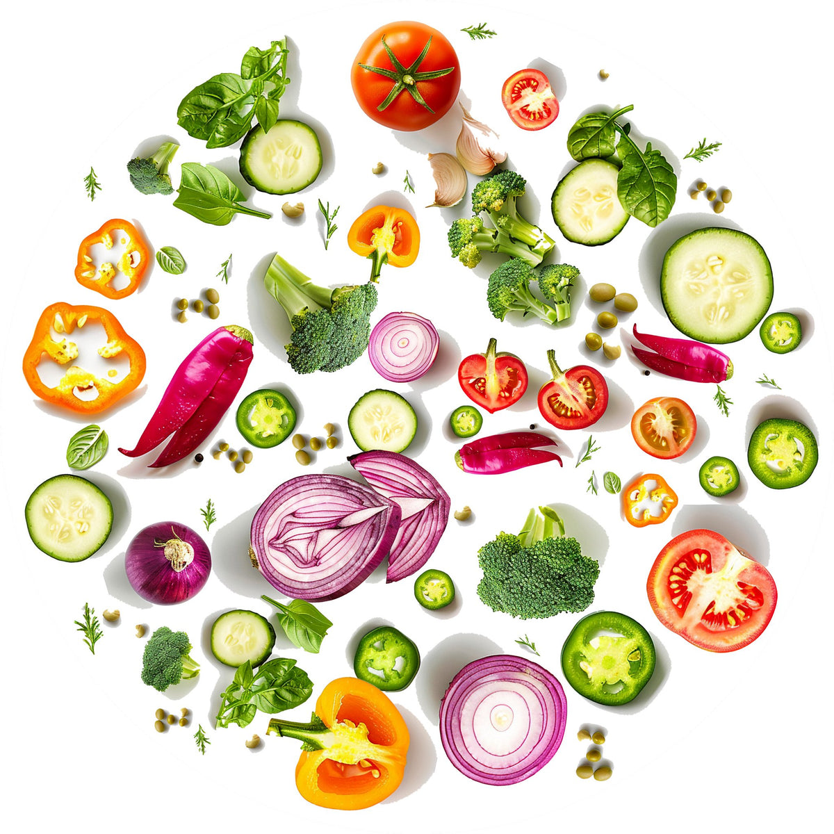 Tondo verdure 2 – Aromatiche e Verdure, tondo