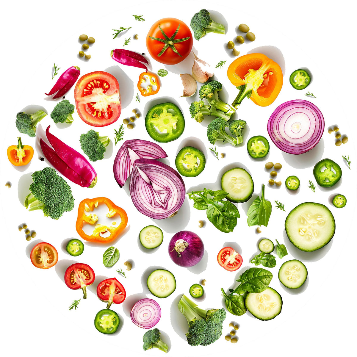 Tondo verdure 3 – Aromatiche e Verdure, tondo