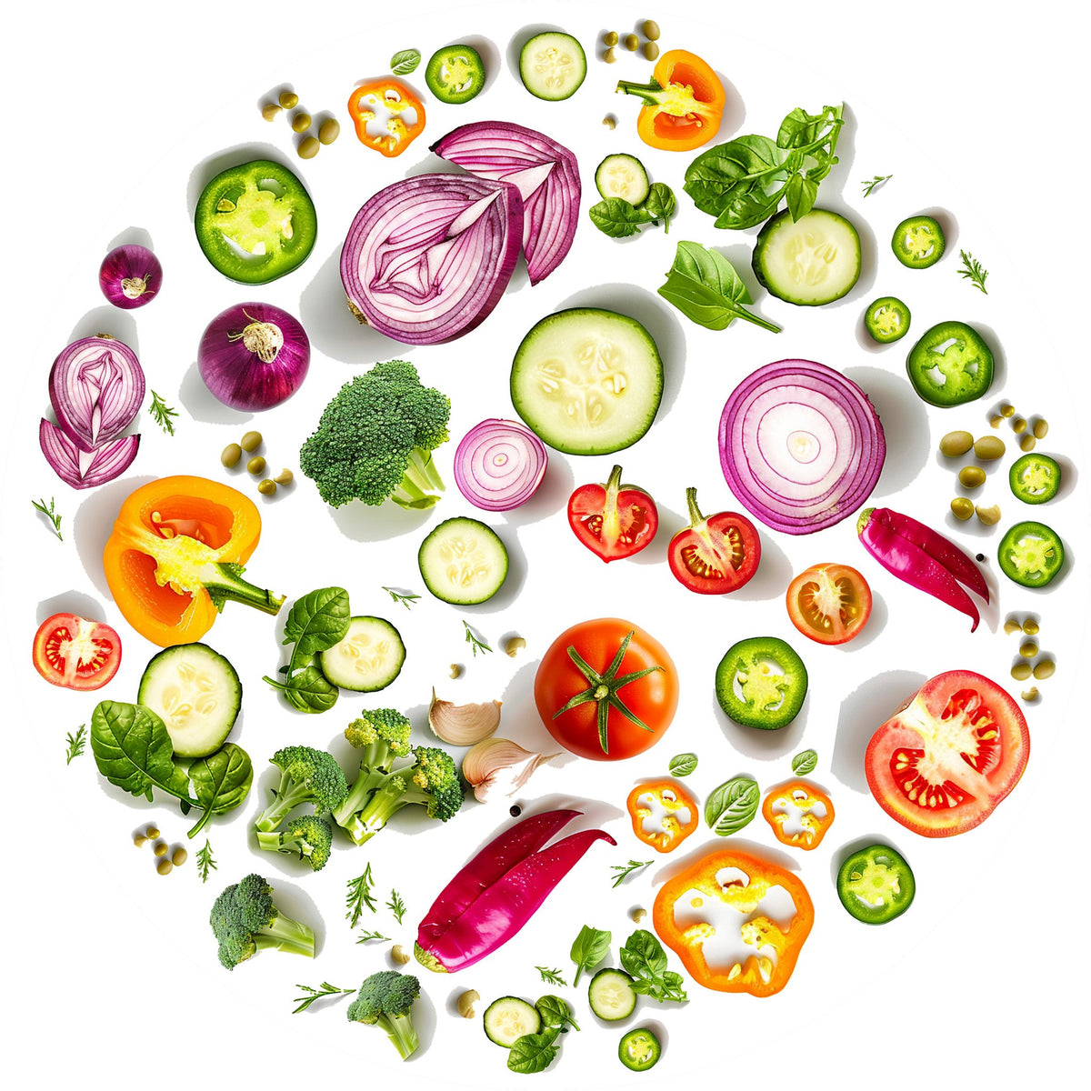 Tondo verdure 4 – Aromatiche e Verdure, tondo