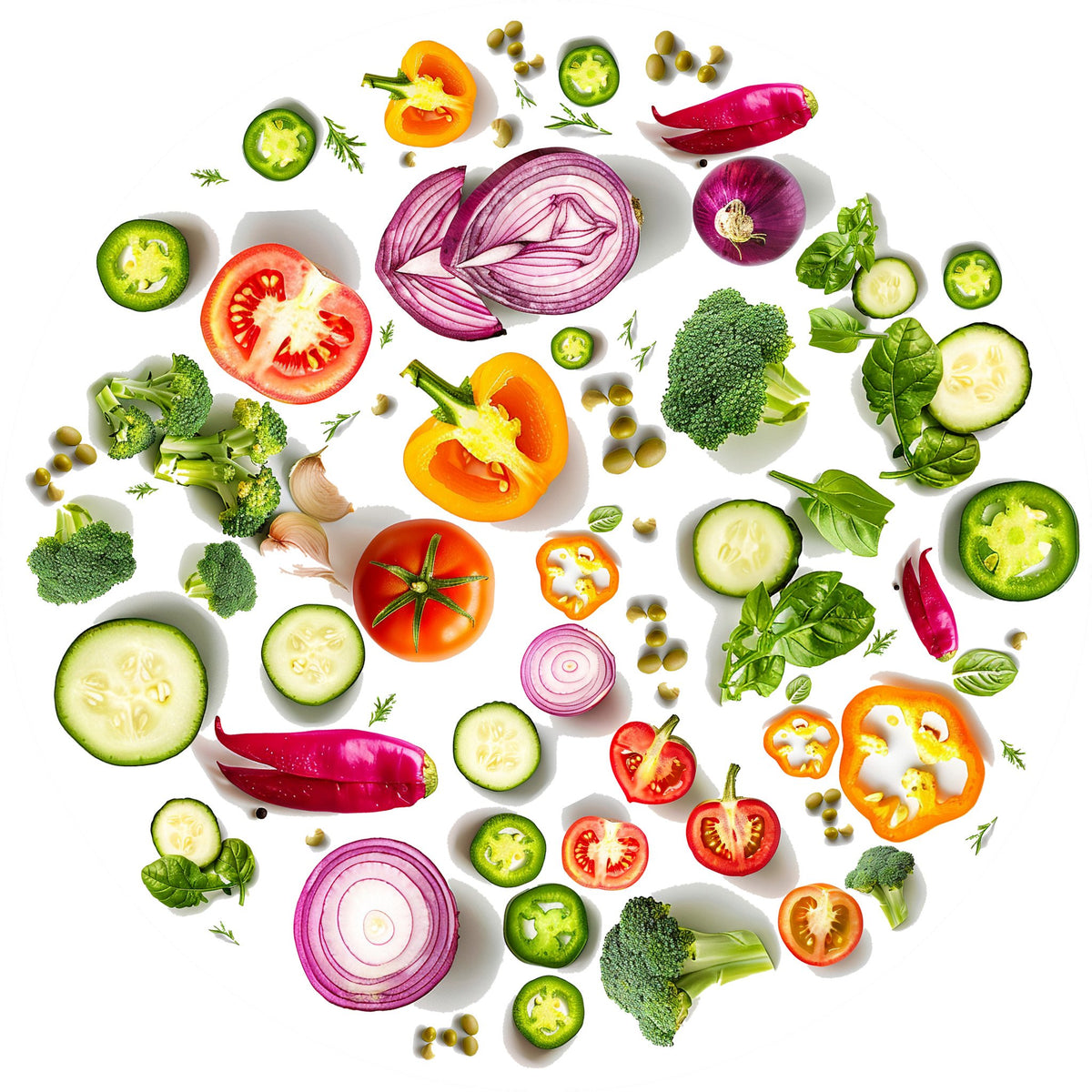 Tondo verdure 5 – Aromatiche e Verdure, tondo