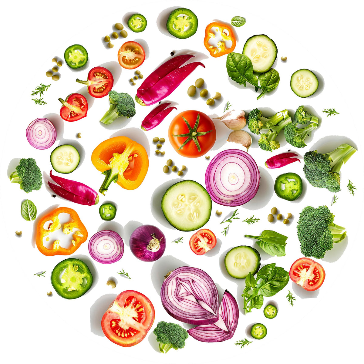 Tondo verdure 6 – Aromatiche e Verdure, tondo